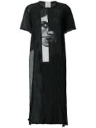 Lost & Found Rooms Long Printed Sheer T-shrit - Black