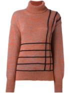 Marco De Vincenzo Stripe Detail Jumper, Women's, Size: 40, Yellow/orange, Polyester/angora/mohair/wool
