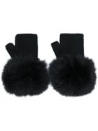 Moncler Fur Gloves - Black