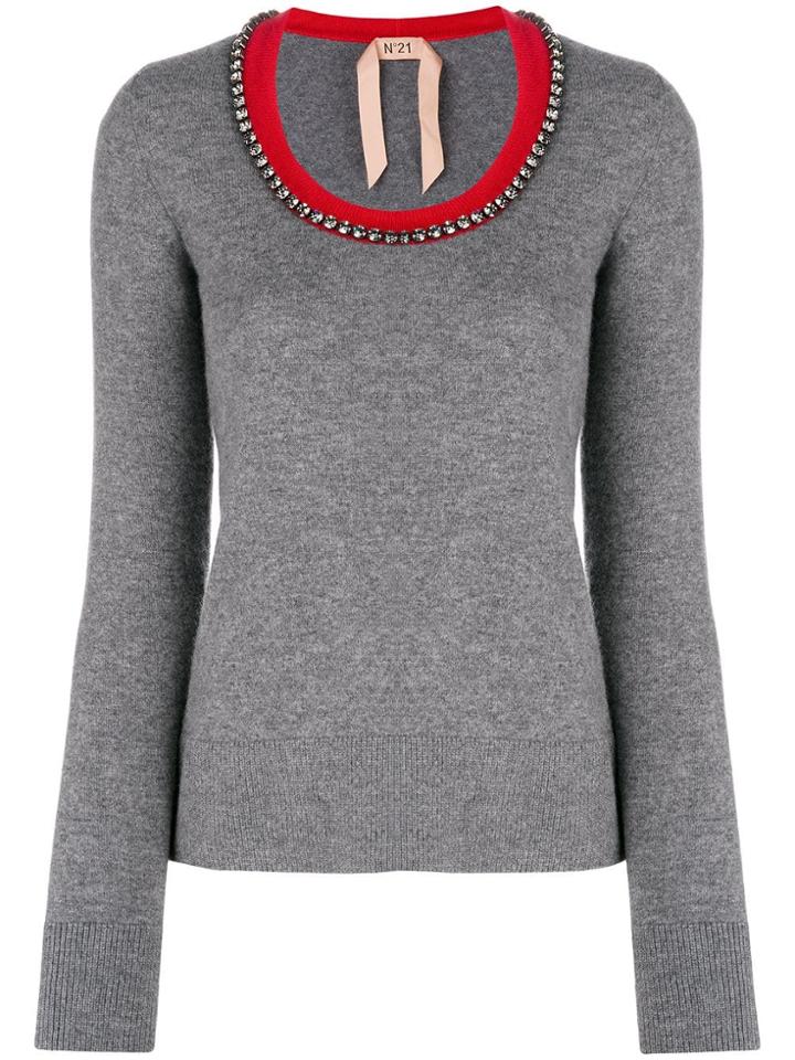 No21 U-neck Jumper - Grey