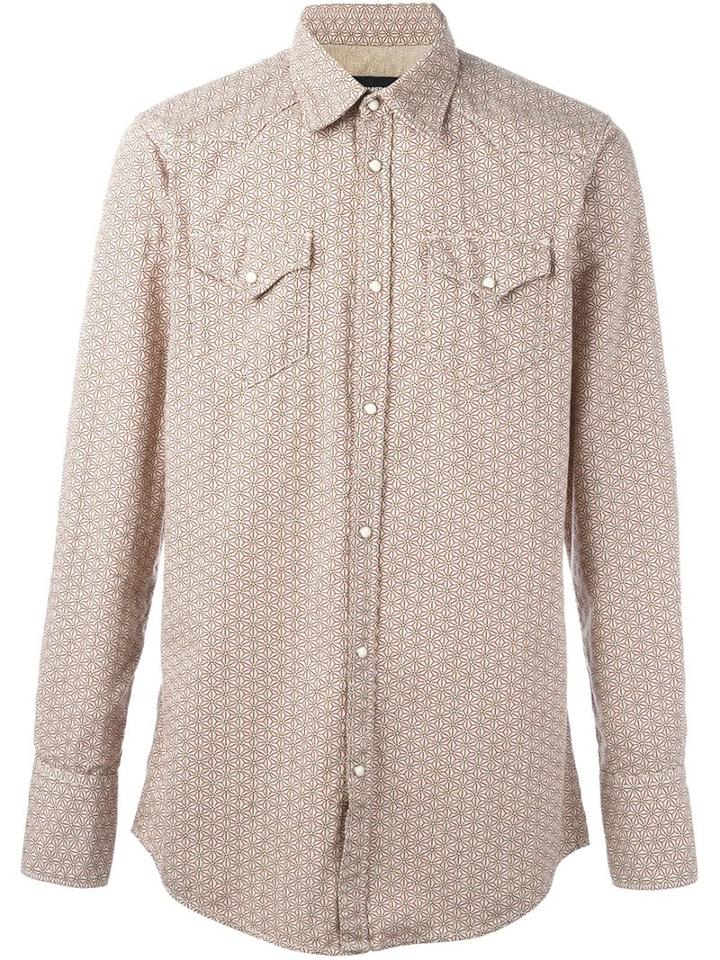 Dsquared2 Floral Pattern Shirt, Men's, Size: 46, Nude/neutrals, Cotton