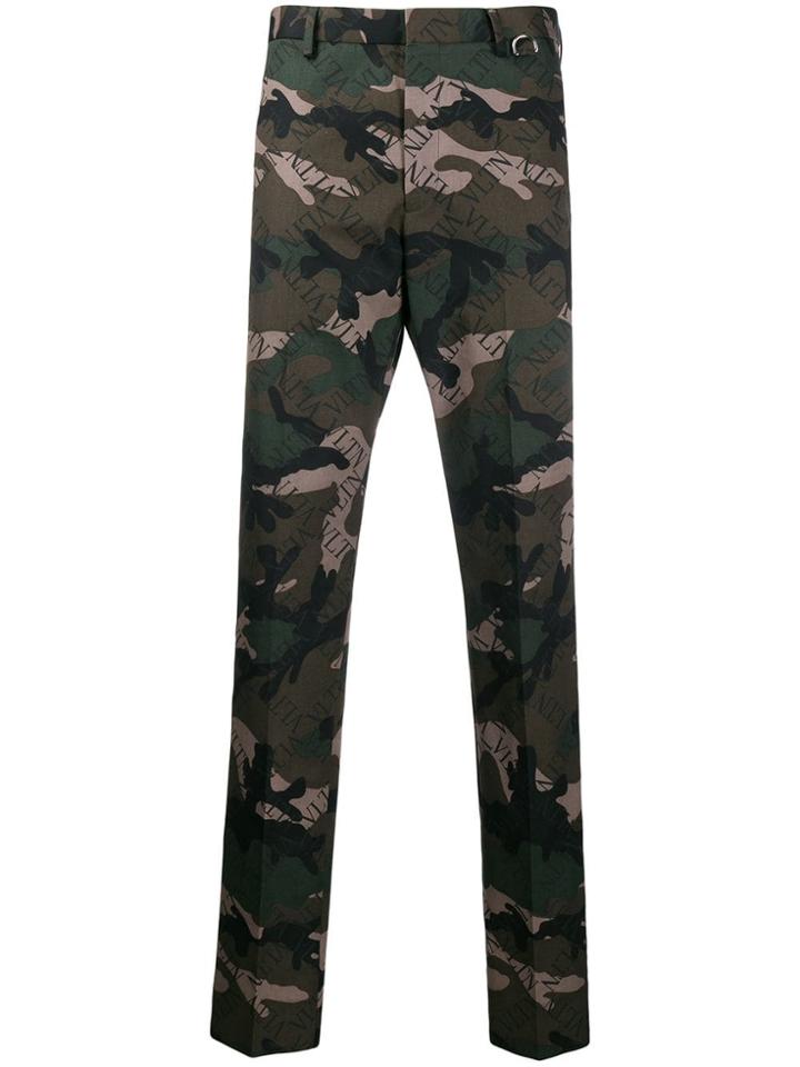 Valentino Vltn Camouflage Trousers - Green