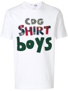 Comme Des Garçons Shirt Boys Logo Appliqué T-shirt - White
