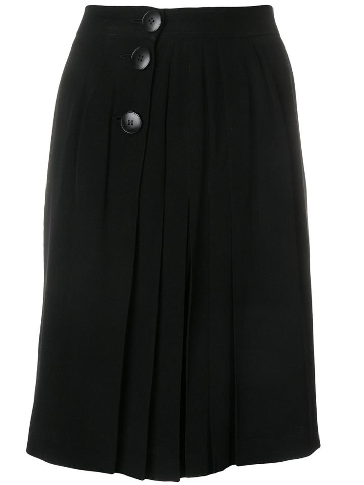 Yves Saint Laurent Vintage Pleated Short Skirt - Black