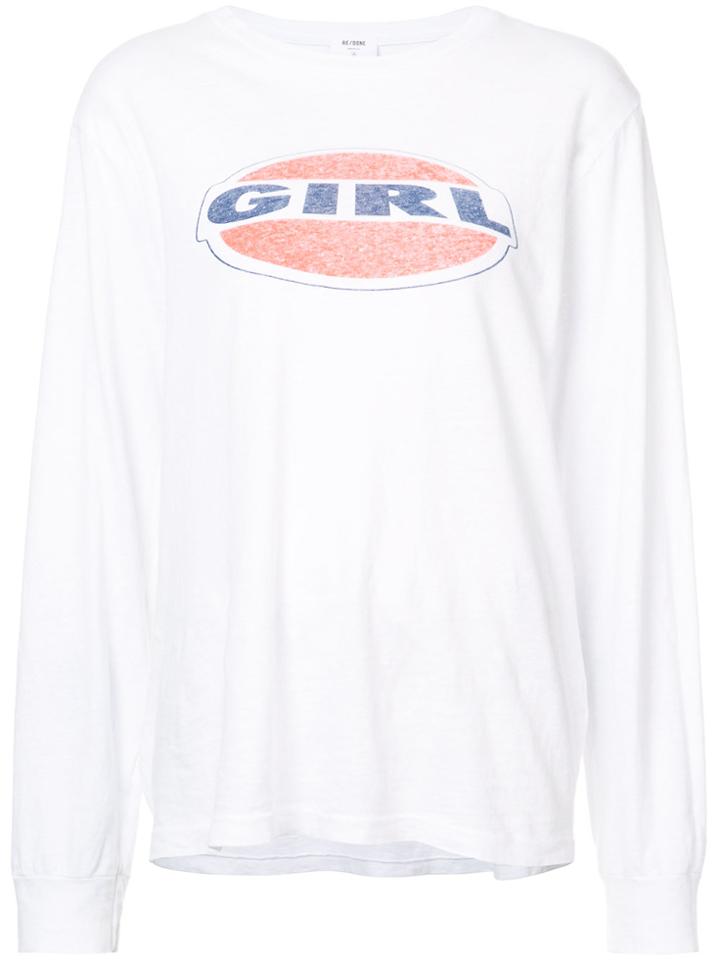 Re/done Girl Printed T-shirt - White