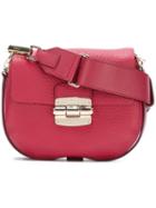 Furla Clasp Fastening Shoulder Bag, Women's, Red, Calf Leather