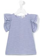 Douuod Kids Striped Ruffled T-shirt, Girl's, Size: 10 Yrs, Blue