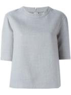 Eleventy Boxy Knitted Top, Women's, Size: 44, Grey, Virgin Wool