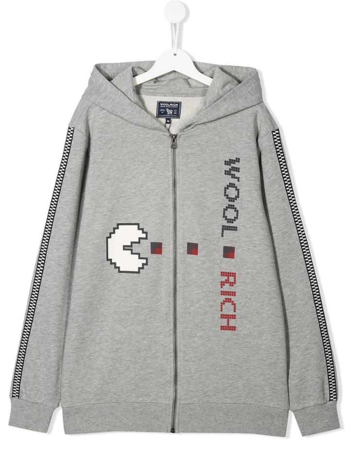 Woolrich Kids Logo Pacman Printhoodie - Grey