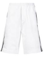 Dsquared2 Striped Track Shorts, Men's, Size: 48, White, Cotton/spandex/elastane