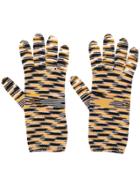 Missoni Striped Knit Gloves - Yellow
