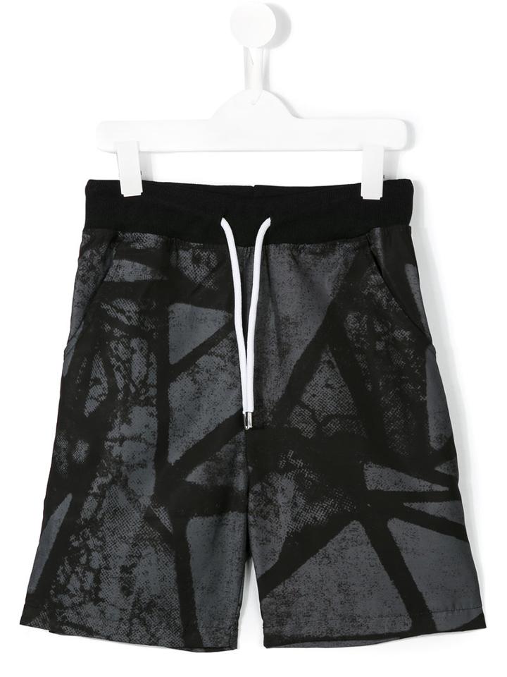 Msgm Kids Printed Shorts, Boy's, Size: 12 Yrs, Black