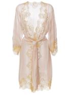 Rosamosario Lace Application Striped Kimono, Women's, Size: 48, Nude/neutrals, Polyamide