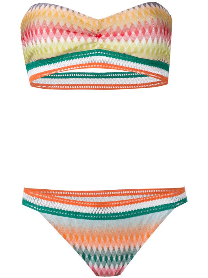 Missoni - Zig Zag Bandeau Bikini - Women - Nylon/spandex/elastane/rayon - 42, Nylon/spandex/elastane/rayon