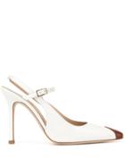 Alessandra Rich Two-tone Slingback Pumps - White