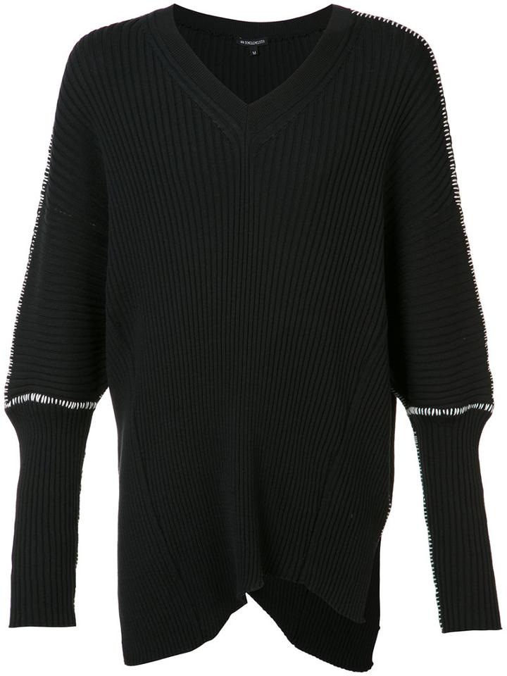 Ann Demeulemeester Tuareg V Neck Jumper, Men's, Size: Large, Black, Cotton/cashmere