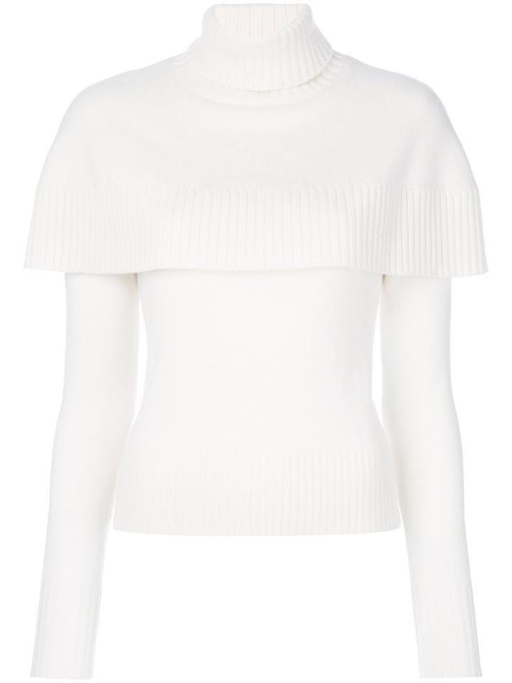 Chloé - Roll Neck Cape Jumper - Women - Cashmere - M, White, Cashmere