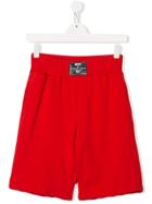 Msgm Kids Jersey Boxing Shorts - Red