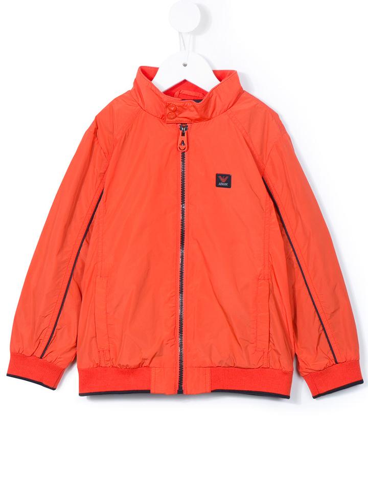 Armani Junior - Zipped Windbreaker Jacket - Kids - Polyester - 10 Yrs, Yellow/orange