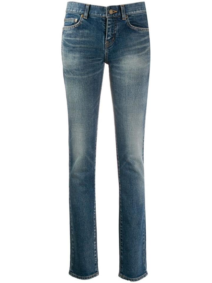 Saint Laurent Low Rise Skinny Jeans - Blue