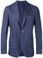 Lardini - Notched Lapel Blazer - Men - Silk/polyester/cashmere/wool - 54, Blue, Silk/polyester/cashmere/wool