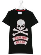 Philipp Plein Kids - Skull & Crossbones T-shirt - Kids - Cotton - 16 Yrs, Black
