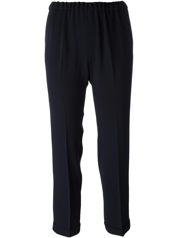 Alberto Biani Elasticated Waist Trousers, Women's, Size: 46, Black, Polyester/triacetate