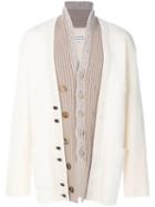 Maison Margiela - Layered Placket Cardigan - Men - Polyamide/wool - M, Nude/neutrals, Polyamide/wool