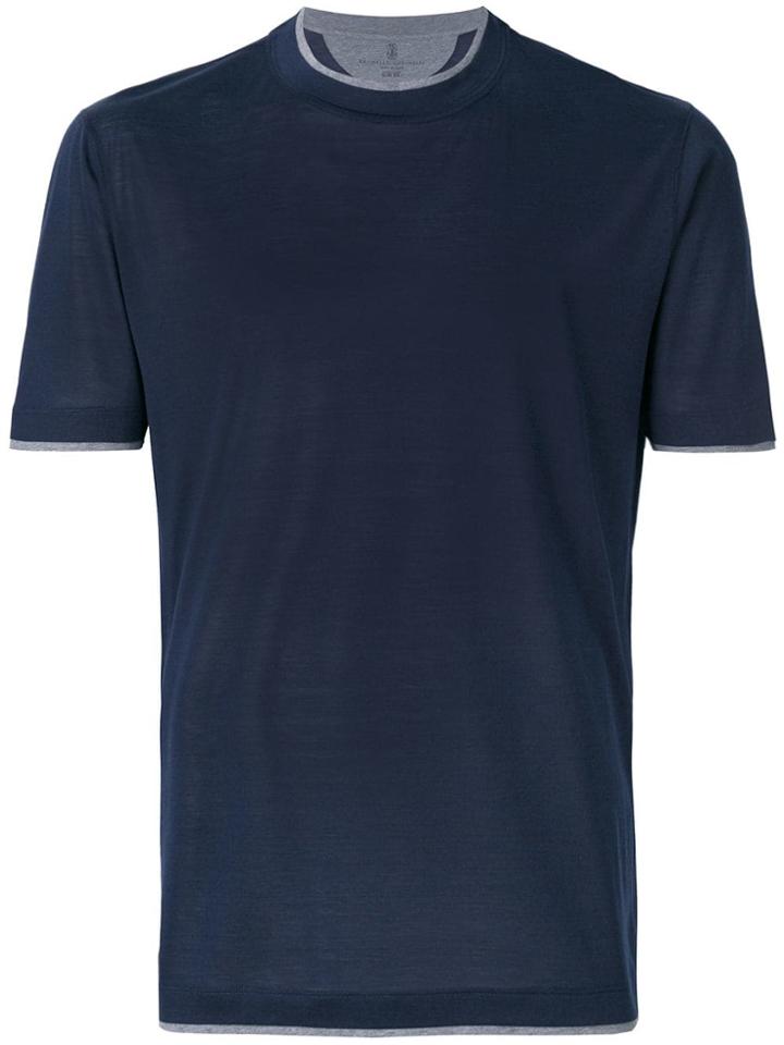 Brunello Cucinelli Round Neck T-shirt - Blue