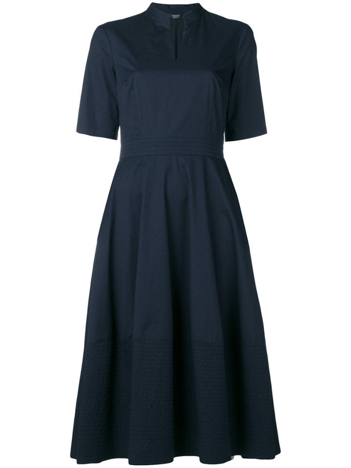 Peserico V-neck Poplin Dress - Blue