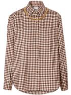 Burberry Chain Detail Gingham Shirt - Brown