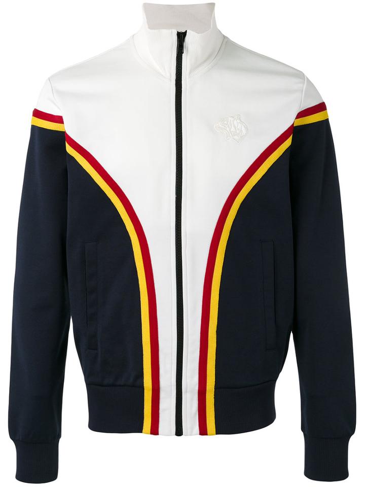 Just Cavalli Colour Block Jacket, Men's, Size: Medium, White, Polyester/cotton