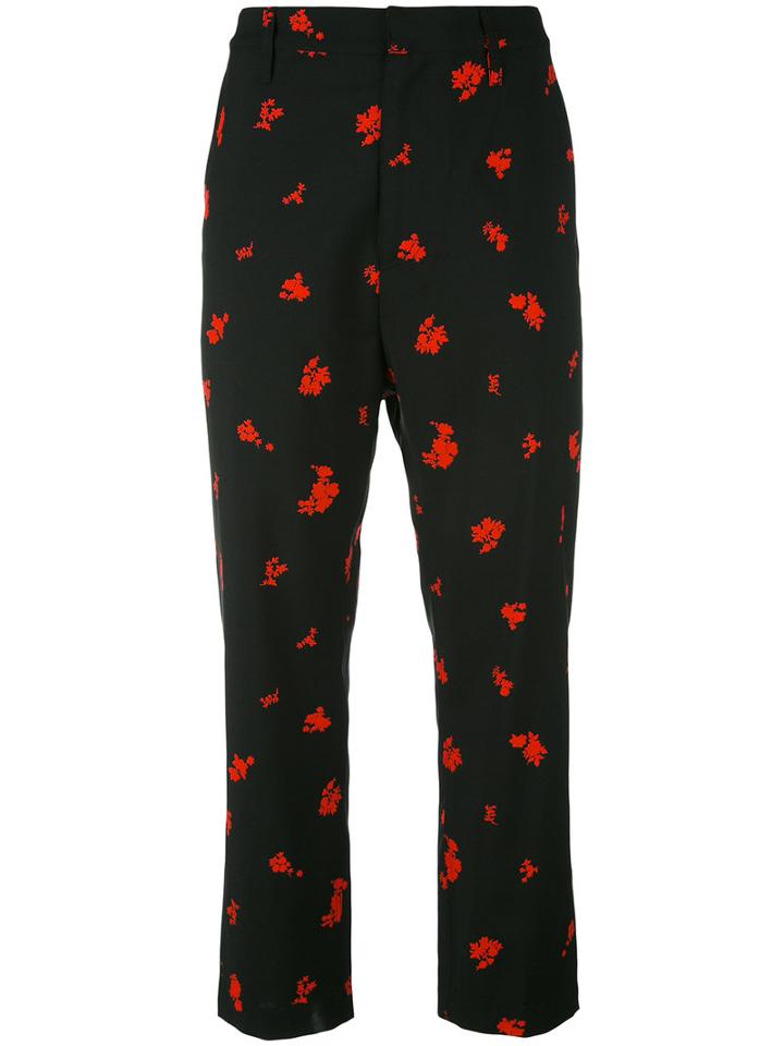 Golden Goose Deluxe Brand - Floral Chinos - Women - Cotton/virgin Wool - L, Black, Cotton/virgin Wool