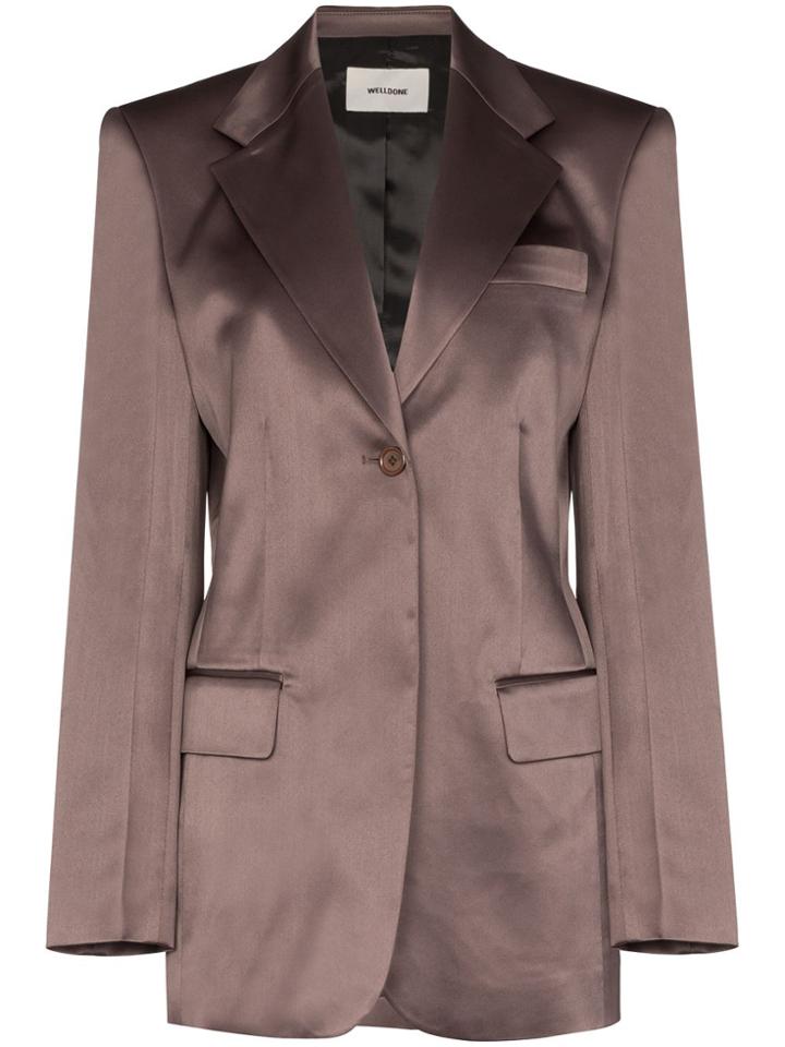 We11done Single-breasted Blazer - Brown