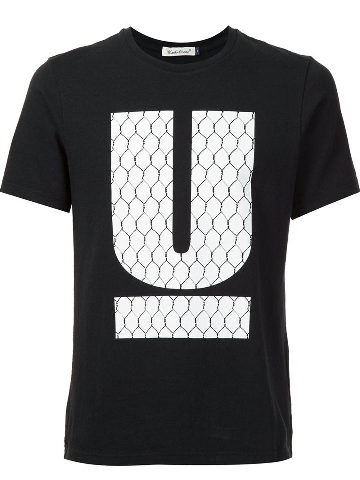 Undercover Logo Print T-shirt, Men's, Size: 4, Black, Cotton