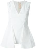 Marni V-neck Top, Women's, Size: 44, White, Cotton