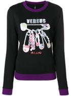 Versus Embroidered Long Sleeved Sweatshirt - Black
