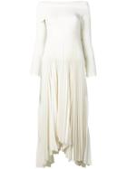 A.w.a.k.e. Mode Bardot Pleated Maxi Dress - White