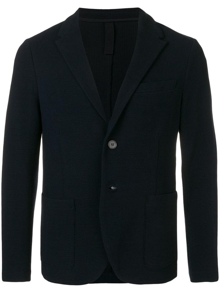Harris Wharf London Waffled Knitted Blazer Jacket - Blue