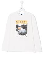 Aston Martin Kids Megève Car Print Top - White