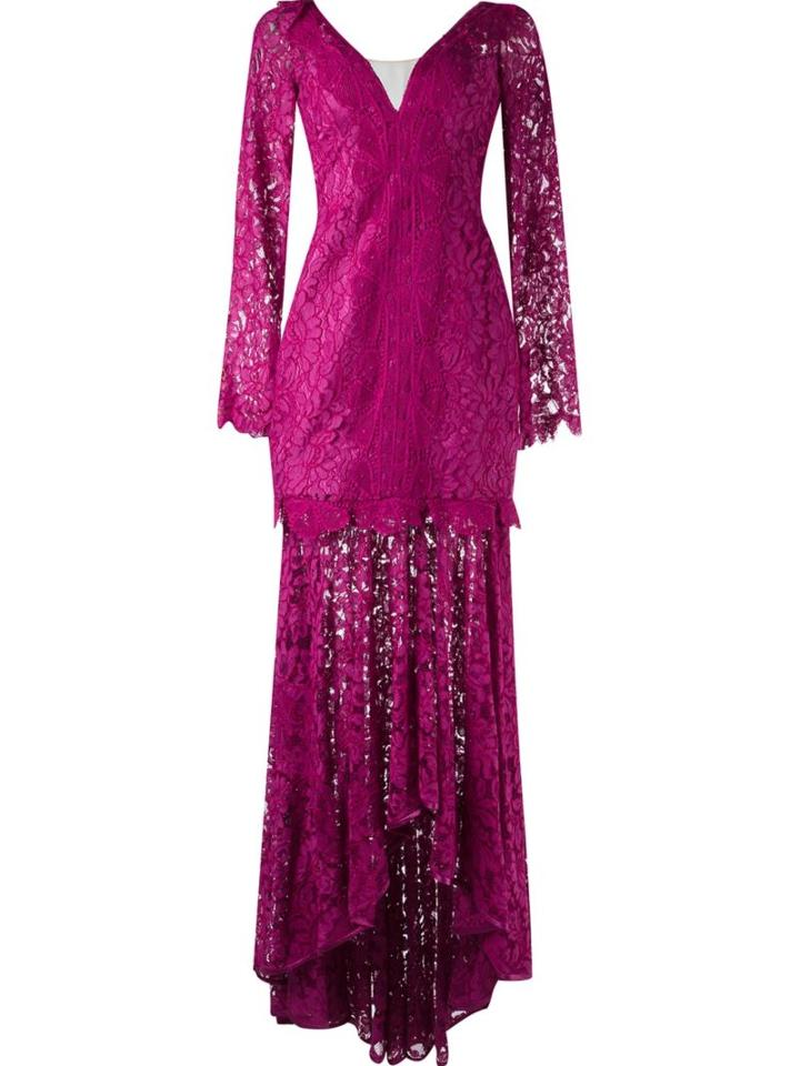 Martha Medeiros Lace Maxi Dress, Women's, Size: 38, Pink/purple, Silk/cotton