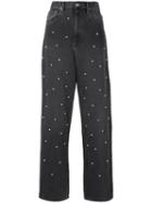 Isabel Marant Étoile - Round Studs Boyfriend Jeans - Women - Cotton - 40, Black, Cotton