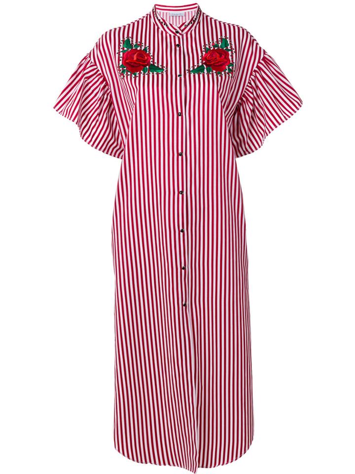 Gaelle Bonheur Striped Shirt Dress - Red
