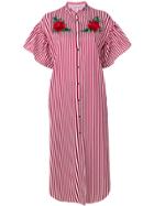 Gaelle Bonheur Striped Shirt Dress - Red