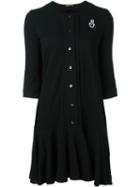 Peter Jensen Collarless Shirt Dress, Women's, Size: M, Black, Cotton