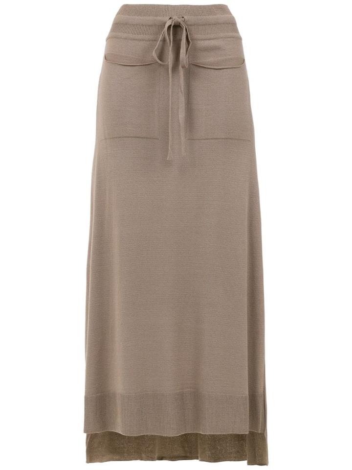 Mara Mac Long Knitted Skirt - Neutrals