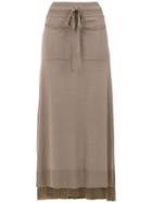 Mara Mac Long Knitted Skirt - Neutrals