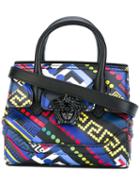 Versace - Printed 'mini Empire' Bag - Women - Calf Leather - One Size, Black, Calf Leather