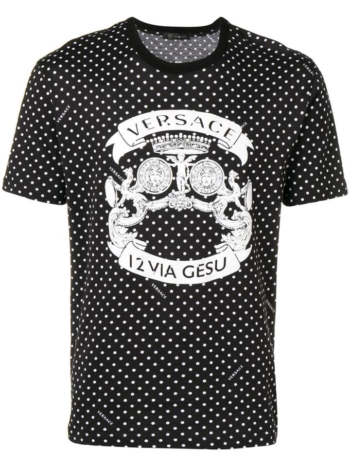 Versace Polka Dot Logo T-shirt - Black