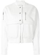 Courrèges Denim Bomber Jacket, Women's, Size: 38, White, Cotton